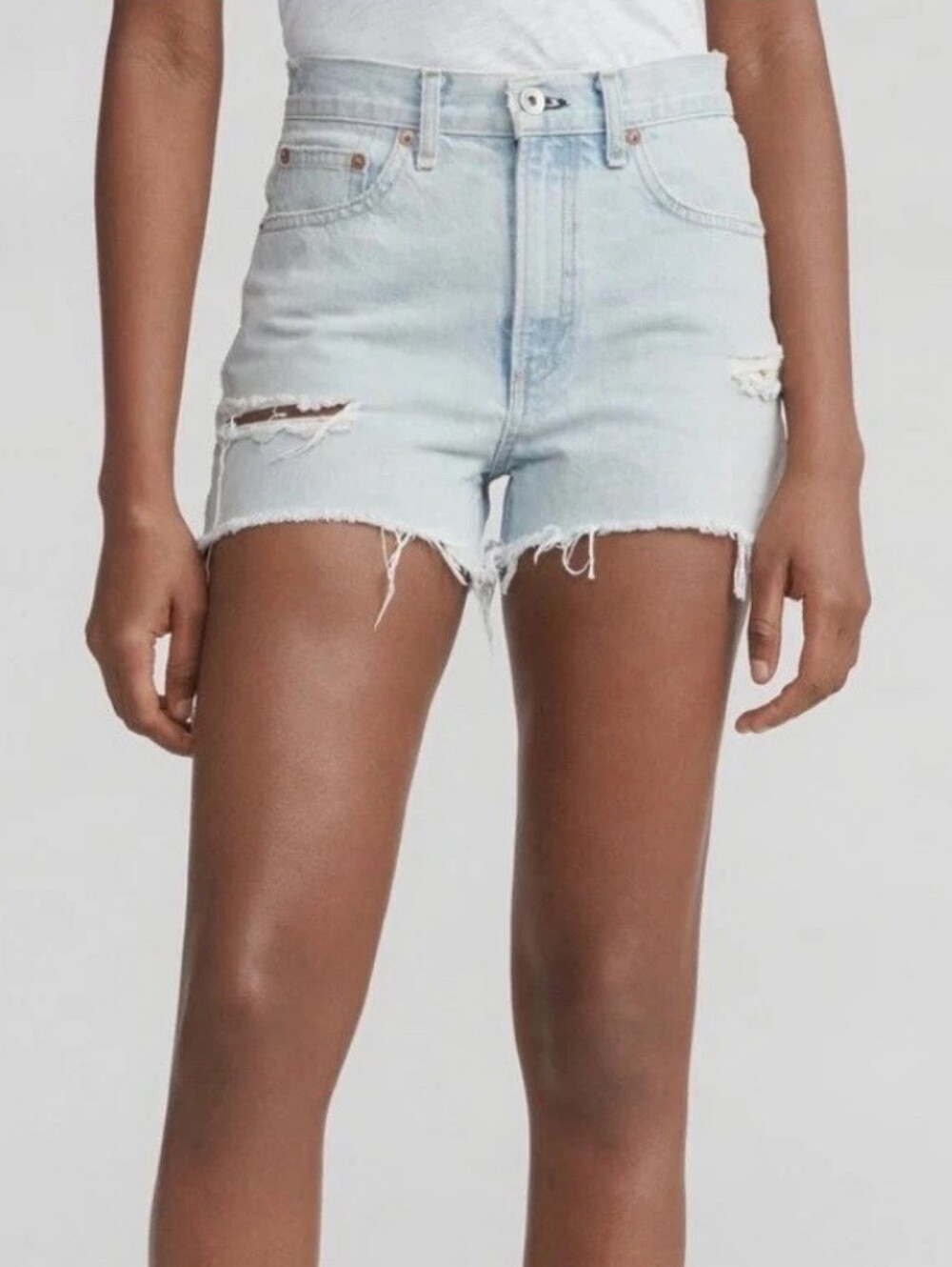 Rag & Bone Justine light blue High Rise Jeans Shorts in Glena Whole Womens 28